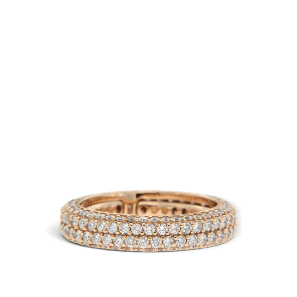 Multi-row diamond band in 18K rose gold, shown at a three-quarter angle, reference 2240R.