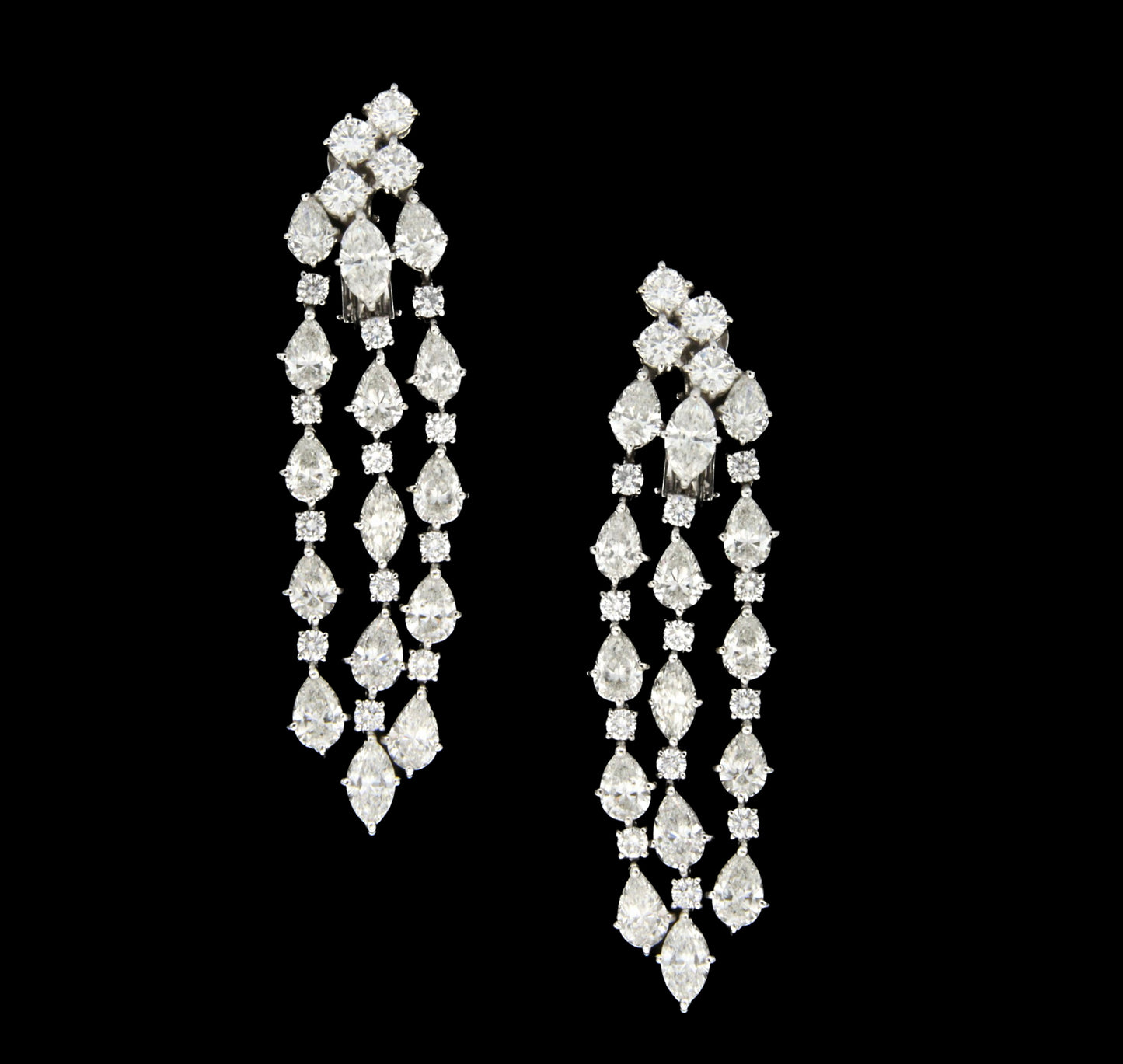 Cascata Bianca III - White Gold Earrings