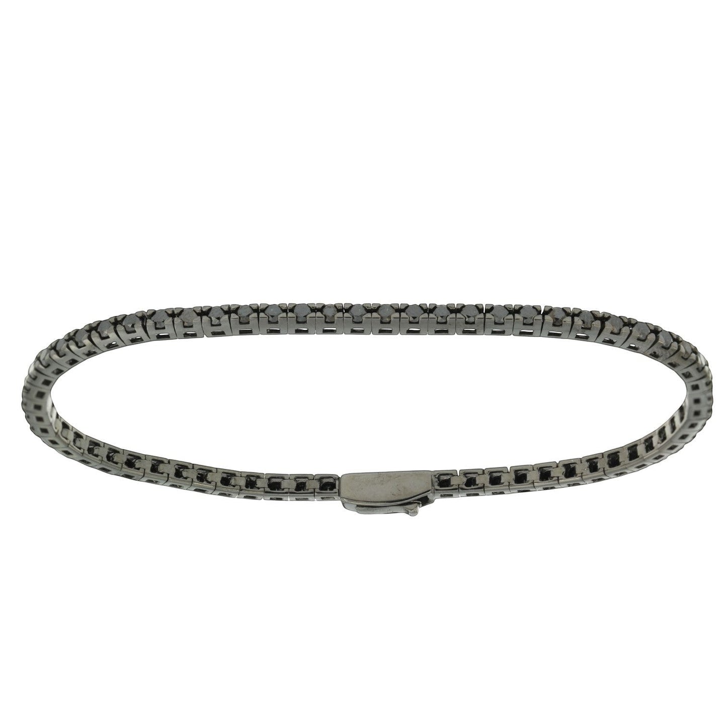 hofjewellery Tennis for Him black metal tennis bracelet with a secure box clasp closure.