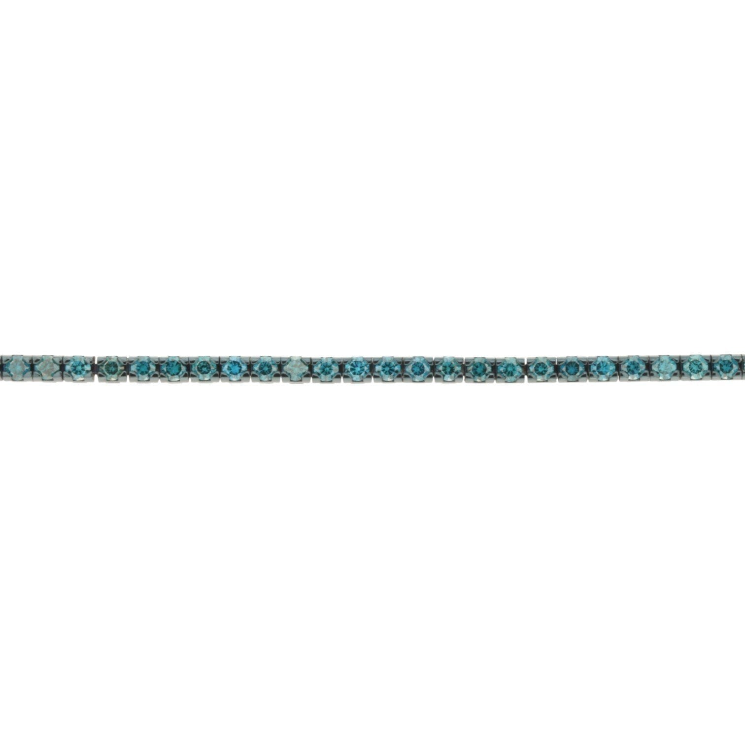 hofjewellery Tennis for Him bracelet featuring a continuous row of vibrant blue round-cut stones in a silver setting.