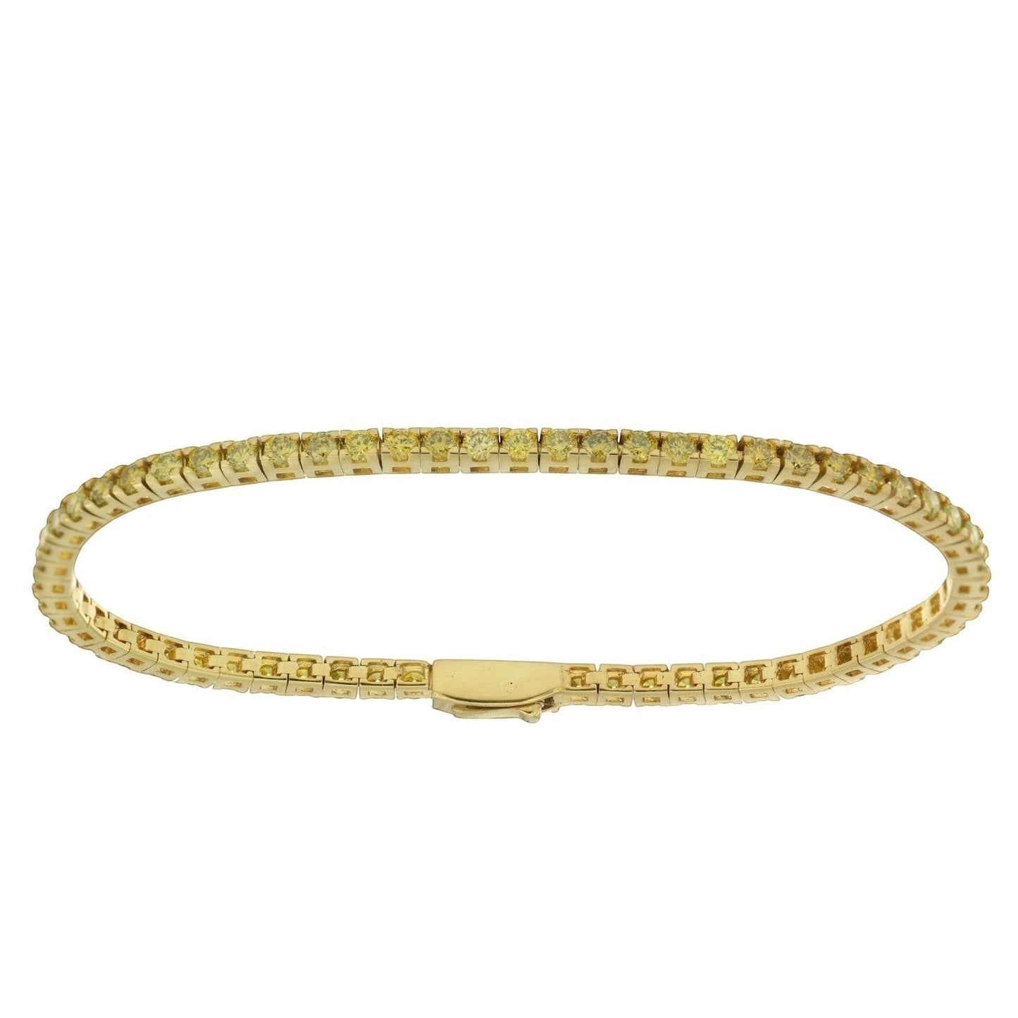 hofjewellery Tennis for Him gold tennis bracelet featuring a continuous row of sparkling yellow stones.