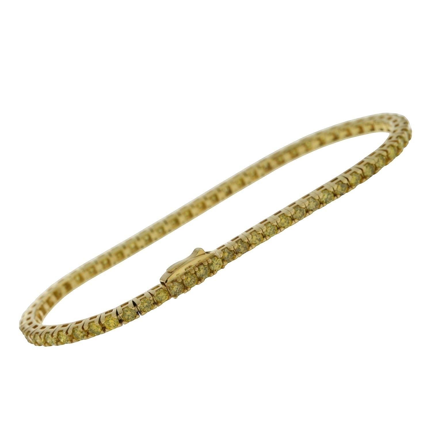 hofjewellery Tennis for Him gold tennis bracelet featuring yellow round-cut stones in a classic prong setting.