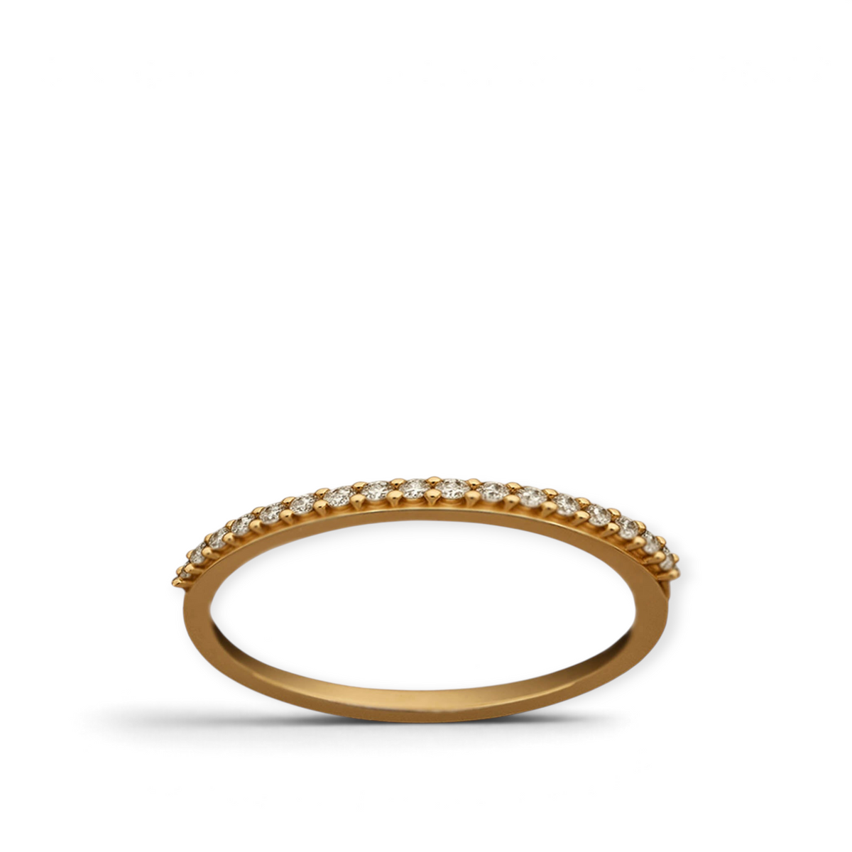 hofjewellery 18K rose gold diamond band featuring a delicate row of sparkling natural diamonds