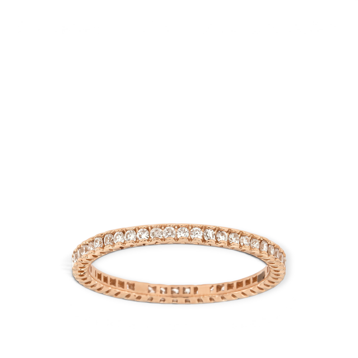 hofjewellery 18K rose gold eternity ring featuring 0.40ct natural G VS1 diamonds in a delicate band design